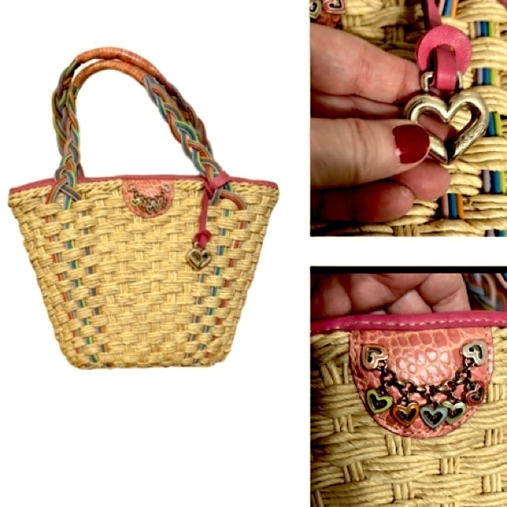 Brighton Tan and Pink Woven Tote